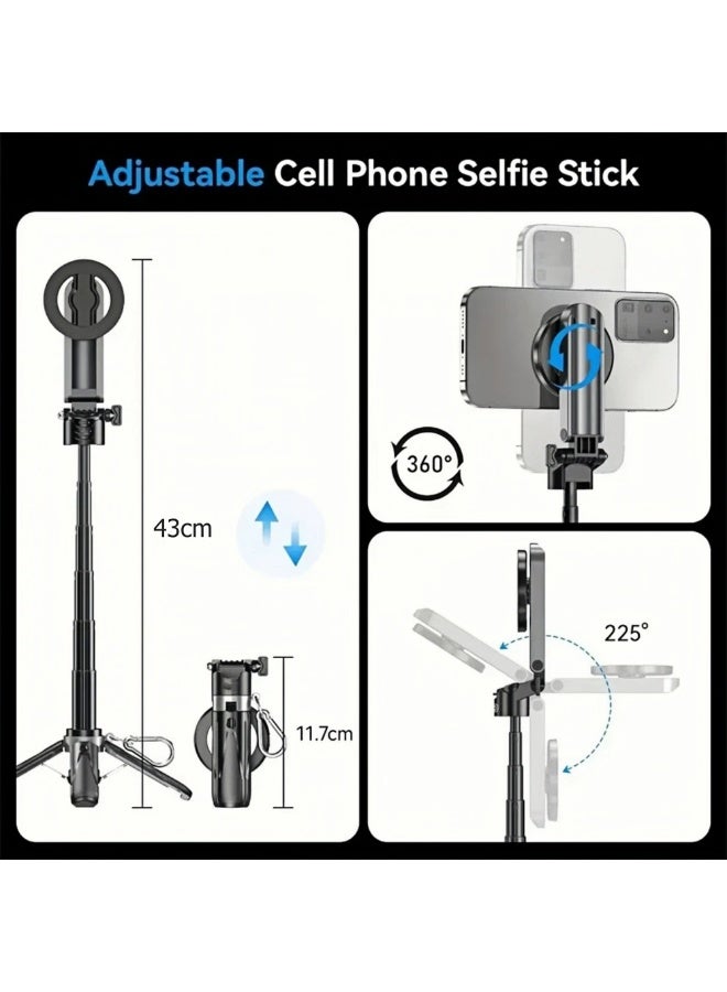 Loloty Multifunctional Portable Selfie Stick Tripod with Bluetooth 5.2, Pocket Flex Design & Anti-Slip Grip Mini Tripod, One-Click Deployment & 360° Rotation - Image 2